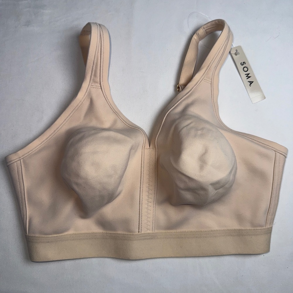 Soma Embraceable Unlined Full Coverage Bra 34DD Pale Sand 570148820 Wireless